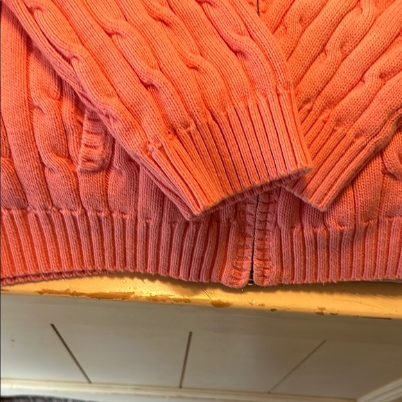 Chaps Pink Cable Knit Hooded Sweater - Picture 6 of 8